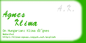 agnes klima business card